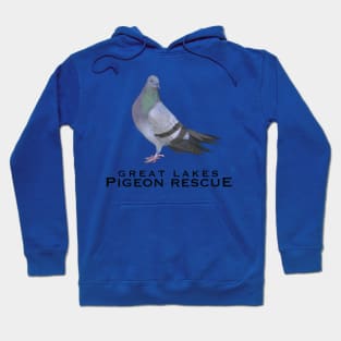 Great Lakes Pigeon Rescue Mascot - Black Letters Hoodie